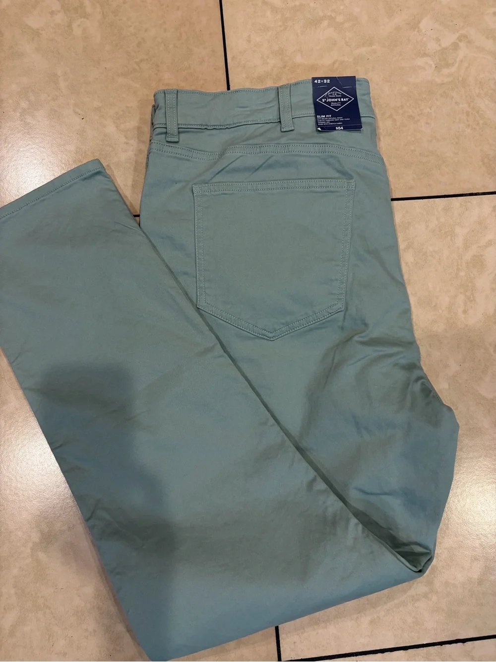 Men’s Slim Chino Pants in Seafoam Green